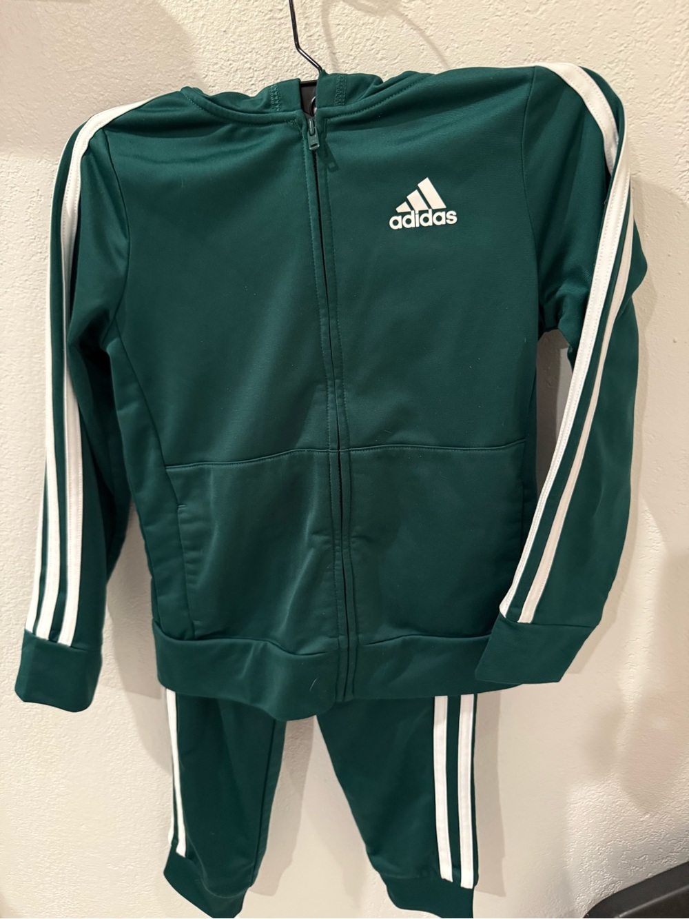 adidas Dark Green Full-Zip Hoodie and Joggers Set